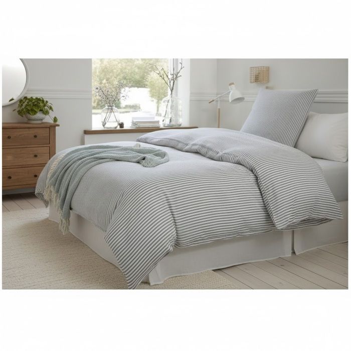 Cotton Gauze Bedding Set 220 X 240 Cm Soleis Grey