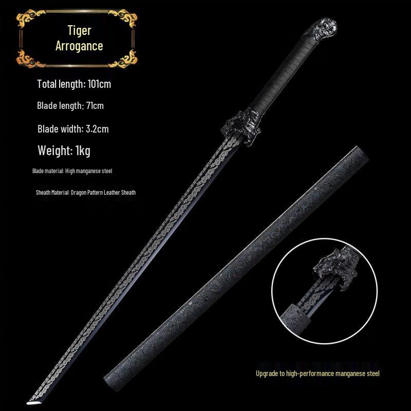 Практичный и декоративный меч в стиле Тан из марганцевой стали