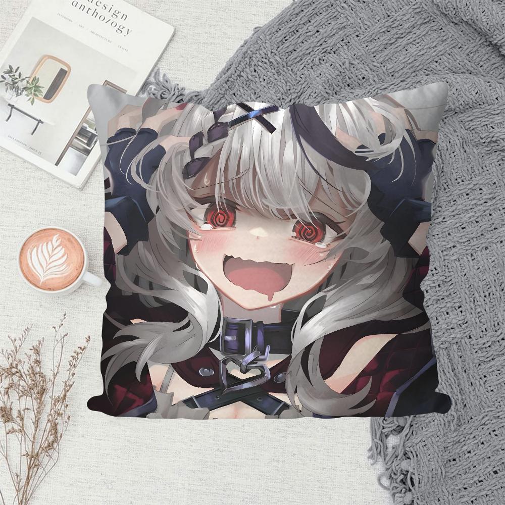 1PC Anime Girl Hololive Sakamata Chloe Game Pillow Case Sofa Decorative Home Double-sided Printing Short Plush Cushion Cover