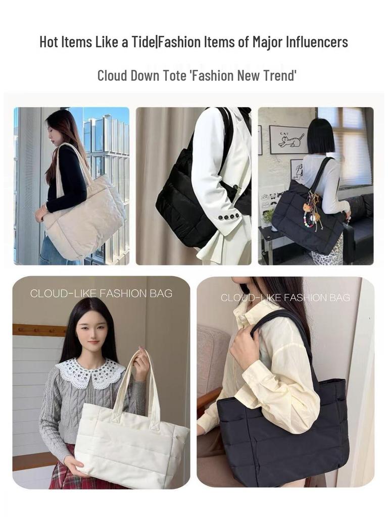 2025 Women's Lightweight Puffy Tote Bag - Perfect for Travel, Work, Beach, Gym