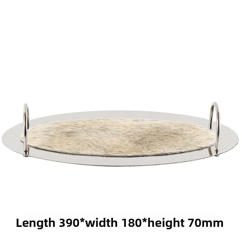 Stainless Steel Tray Ornament Living Room Desktop Trays Simple Entrance Hall Key Storage Plate Modern Home Decoration Ornament