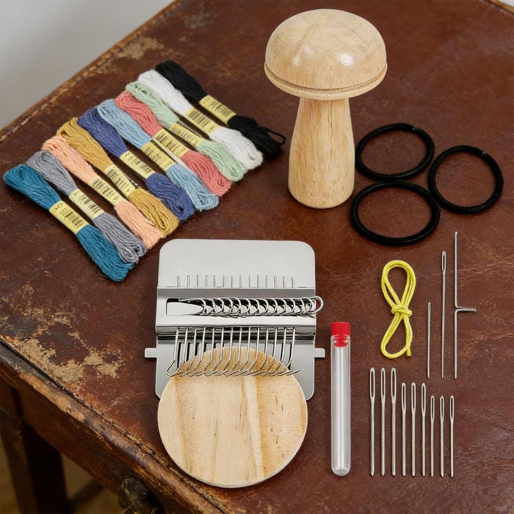 Mushroom Knitting Tool Patch Maker Kit Portable Repair Tool for Sweater Socks Jeans Clothing DIY Darning Craft Beginner Friendly