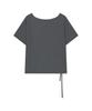 Aejeuyua Kitsch Eyelet Oversized T-Shirt Charcoal