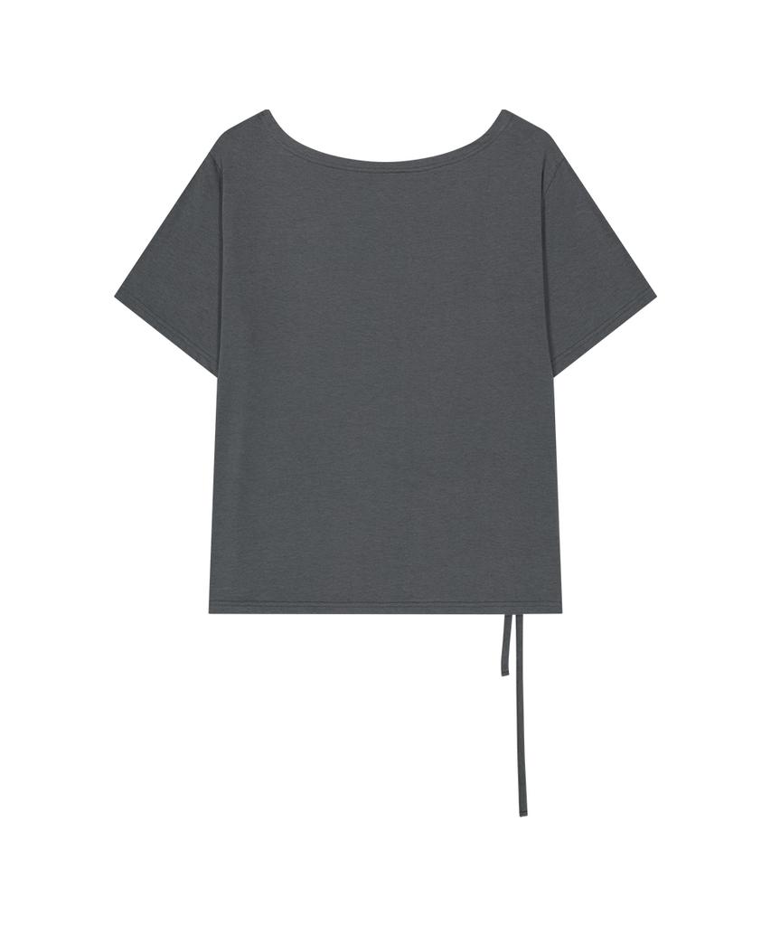 Aejeuyua Kitsch Eyelet Oversized T-Shirt Charcoal