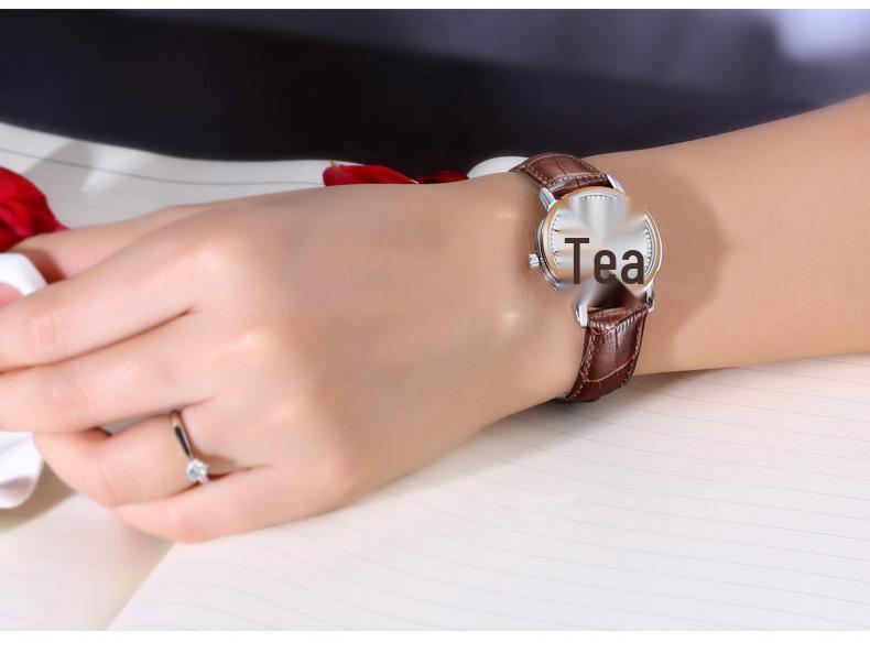 Unisex Waterproof Cowhide Strap Watch with Dual Calendar for Teens and Adults
