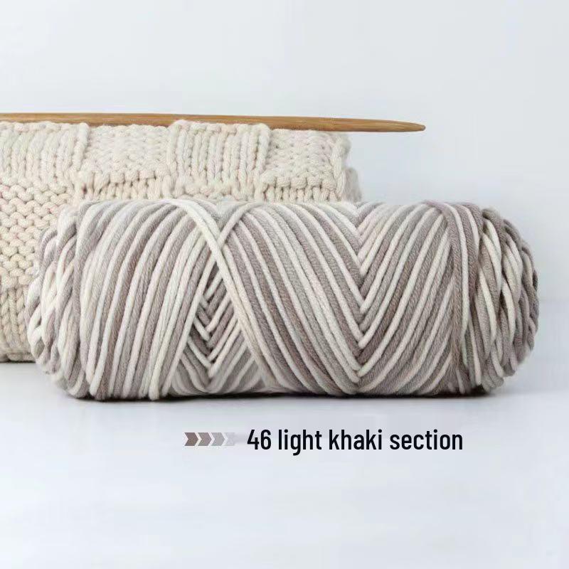 8-Strand Cotton Wool Yarn for Scarf DIY - Thick, Soft Thread with Silk Elements