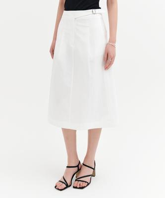 Lugkaeseuteu Camille A-Line Midi Skirt_White