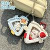 Cute Window Ita Bag Cake Shaped Plush Pouch Transparent Mini Figure Display Keychain Purse Hanging Doll Storage Bag For Backpack