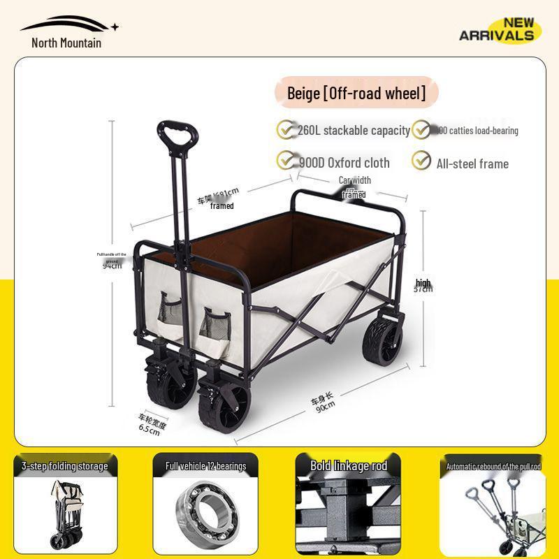 Faltbarer Outdoor-Camping-Handwagen und Picknick-Trolley