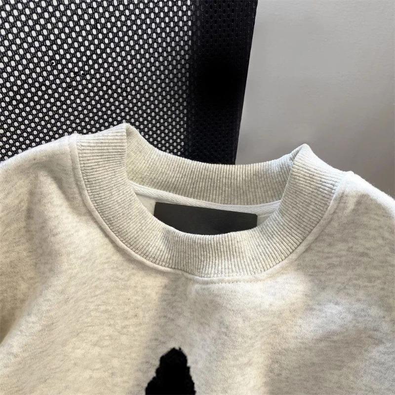 Moletom Feminino Oversize Lã Grossa Solto Gola Redonda Casual Pulôver Manga Longa Inverno Moletom Top