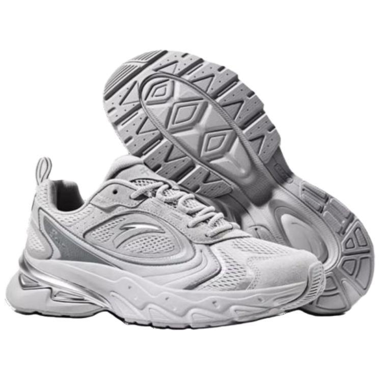 Anta Millennium Comfortable Cushioning Slip Resistant Low top Casual Shoes Men's Gray Silver 112428890-5
