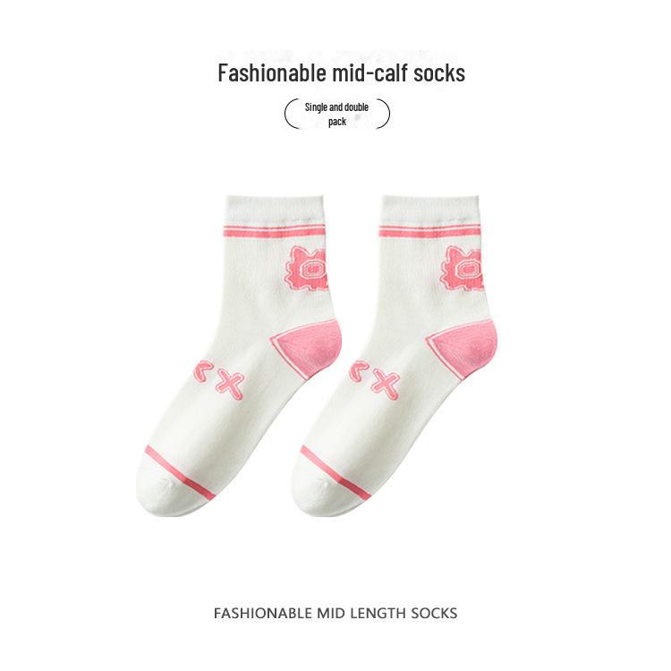 

Женские носки средней длины с кружевом Owl - Летние и осенние стили, модные и дышащие One Size