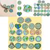 Creative Eco-friendly Alloy Badge Cartoon Earth Shaped Brooch Set For All Seasons