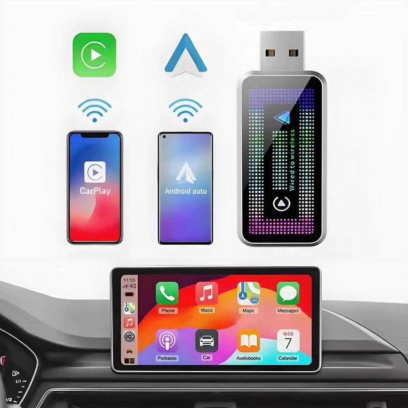 Fashion 2in1 Wired To Wireless CarPlay Android Auto Adapter OEM Car Stereo With USB and Lights For Mercedes-Benz CLS Series C257