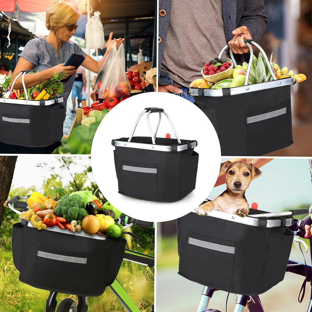 Lixada Bike Basket  Handlebar Front Basket Pet Carrier Bag for Shopping Commuting Bike Handlebar Basket Handlebar Basket