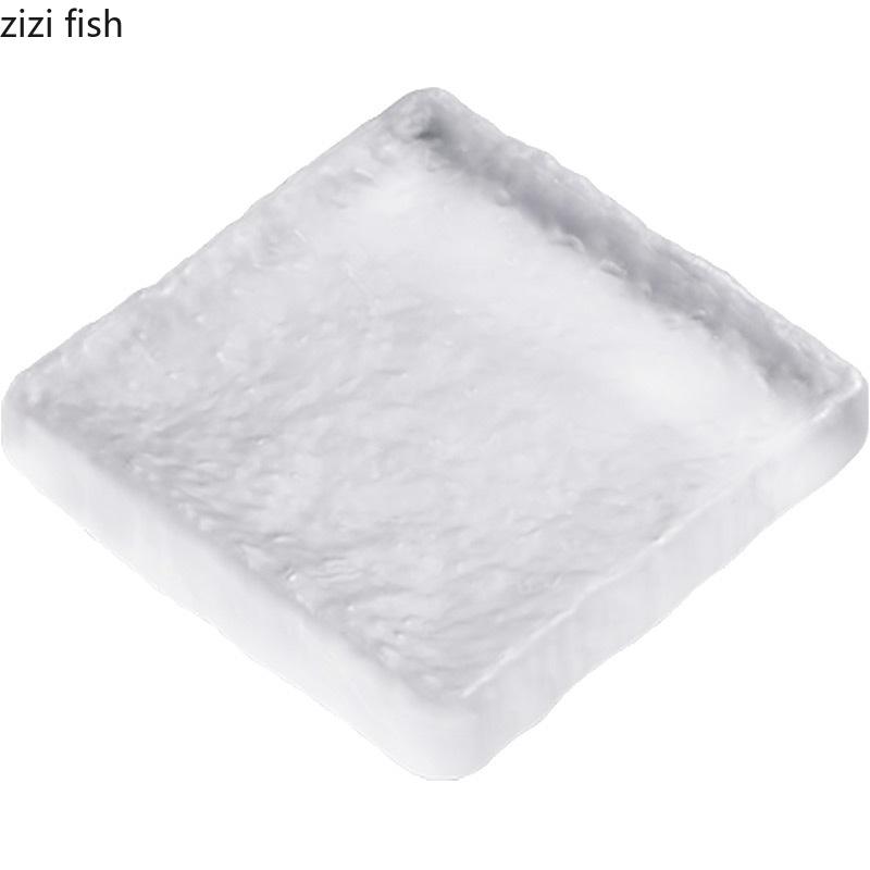 Tavă simplă din sticlă, creativă, mată, ceainic, covor, fructe uscate, tavă de depozitare pentru tort, desert, tavă, set de ceai de uz casnic, accesorii