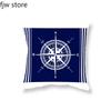 Home Decor Compass Anchor Pillow Cover Blue Mediterranean Cushion  Sofa Chair Car Office  Ornament 40x40cm 45x45cm