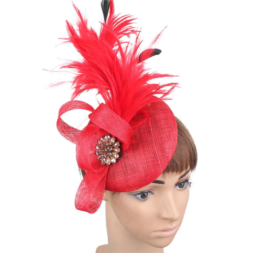 Linen Ladies Wedding Banquet Linen Hat New Top Hat Feather Shaped Bridal Top Hat