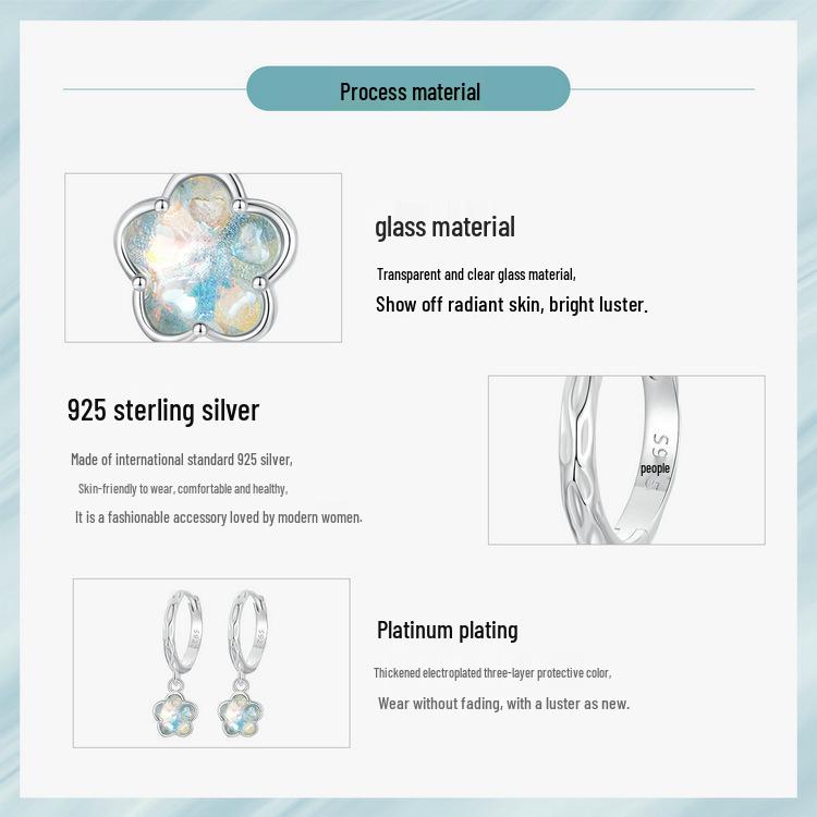 Avle Small Fresh Flower Earrings, S925 Sterling Silver with Platinum Plating, All-Match Earrings for Women