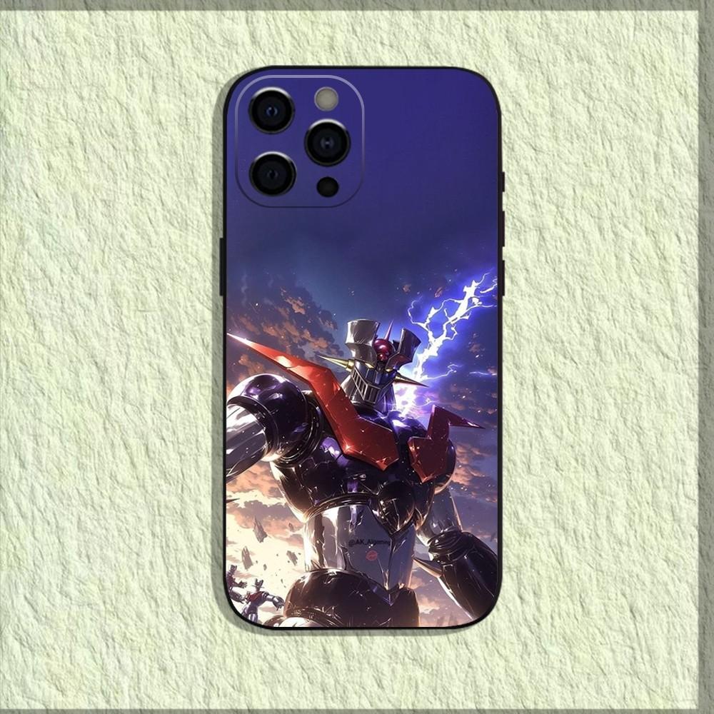 Anime M-Mazinger Z Robot Phone Case For iPhone 16,15,14,13,12,11,Pro,X,XS,Max,XR,Plus,Mini Soft Black Cover