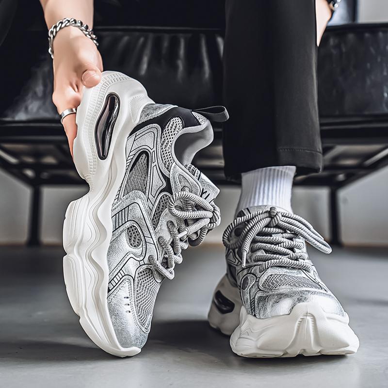 New Fashion Men 's Four Seasons Comfortable Thick Sole Shoes Students Boys GirlsTrending Soft Sole Breathable Casual Running Sneakers