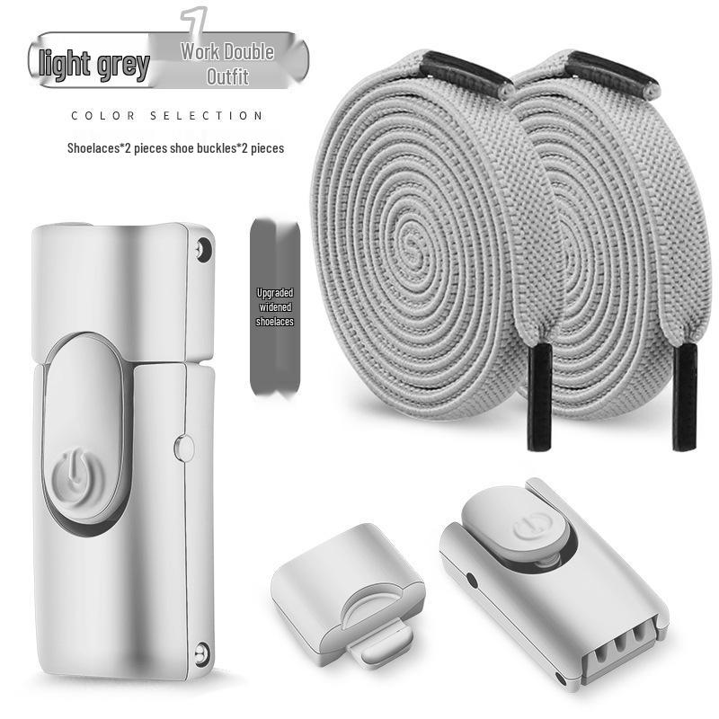 No-Tie Elastic Flat Shoelaces with Metal Buckle for Men & Women