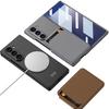Ultrathin Matte Phone Case For Samsung Galaxy Z Fold 7 5G 2025 With Magnetic Vegan Leather Wallet Pocket Card Holder Kickstand