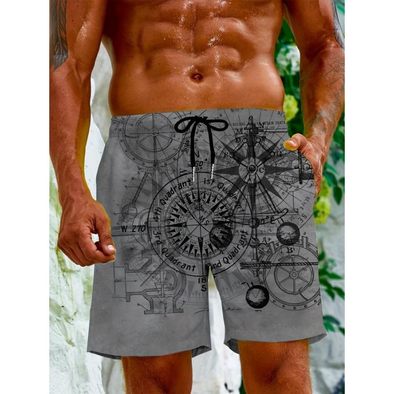 Men s digital printed shorts casual beach shorts M