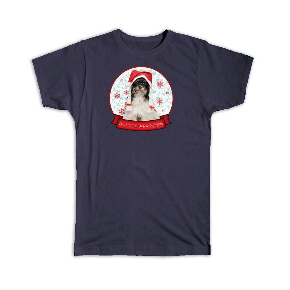 Gift T-Shirt : Lhasa Dear Santa Define Naughty Dog Puppy Pet Christmas Animal S