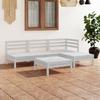 Vidaxl 5-Cz. White Pine Garden Lounge Furniture Set