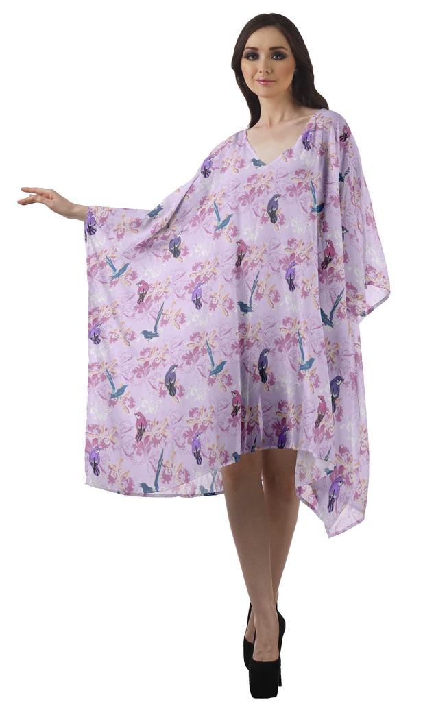 Moomaya Georgette Short Caftan Midi Dress Beach Swimwear Cover up Womens