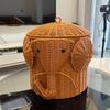 Cute Elephant Rattan-Look Storage Basket – Ideal for Toys, Clothes, and More