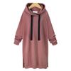 Tooxika Women's Autumn and Winter New Casual Hooded Long-sleeved Solid Color Mid-length Sweatshirt