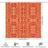 Modern Decorative Shower Curtains: Printed Bath Shrink Wrap Waterproof Fabric For Bathroom Accessories Orange Red Floral Pattern