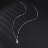 New European & American Men's Stainless Steel Feather Leaf Necklace