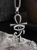 Stainless Steel Ankh Eye of Horus Cross Pendant Necklace Men's and Women's Fashion Amulets Jewelry Gift Accessories