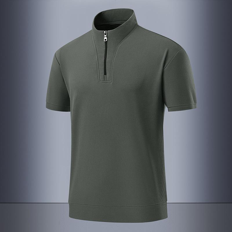 

Men s M-8XL Large Polo Shirt Men s Sports Outdoor Casual Short Sleeve Men s Running Stand Up Collar Elastic Speed Drying T-shirt 8XL