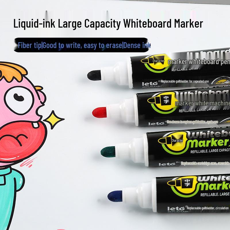Erasable Large-Capacity Whiteboard Marker with Thick Round Tip for Office and Teaching.