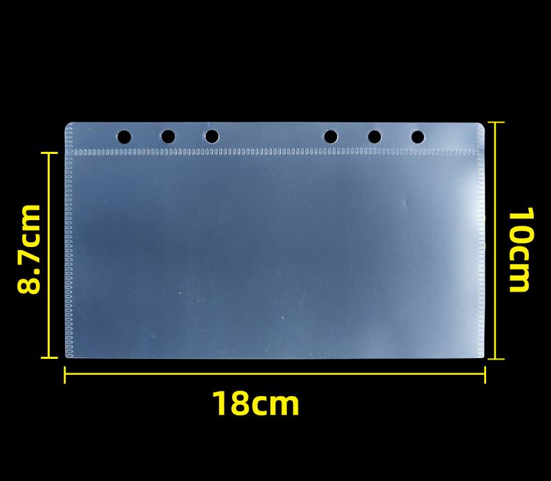 Bolsa de Almacenamiento PP A6 A7 A8 para Divisor de Página de Cuaderno de 6 Anillas Bolsa de Archivador de PVC Impermeable
