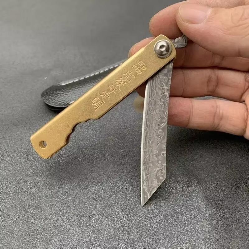 Higonokami Japanese Mini Pocket Folding Knife VG10 Damascus Steel Family Standing Durable Sashimi High Hardness Barbecue Tools