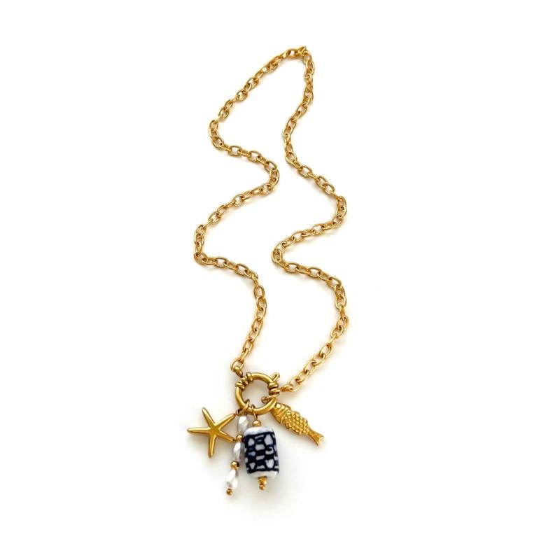 Minimalist Adjustable Chain Necklace For Women Trendy Starfish Pendant Jewelry Dainty Layering Accessory