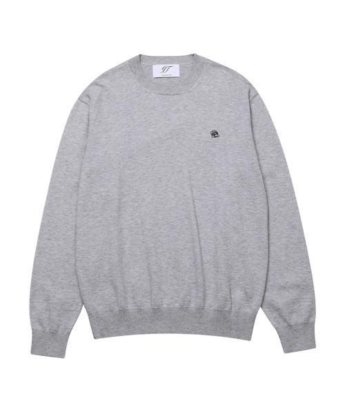 Greatest Rose Embroidered Knit Top Gray Free