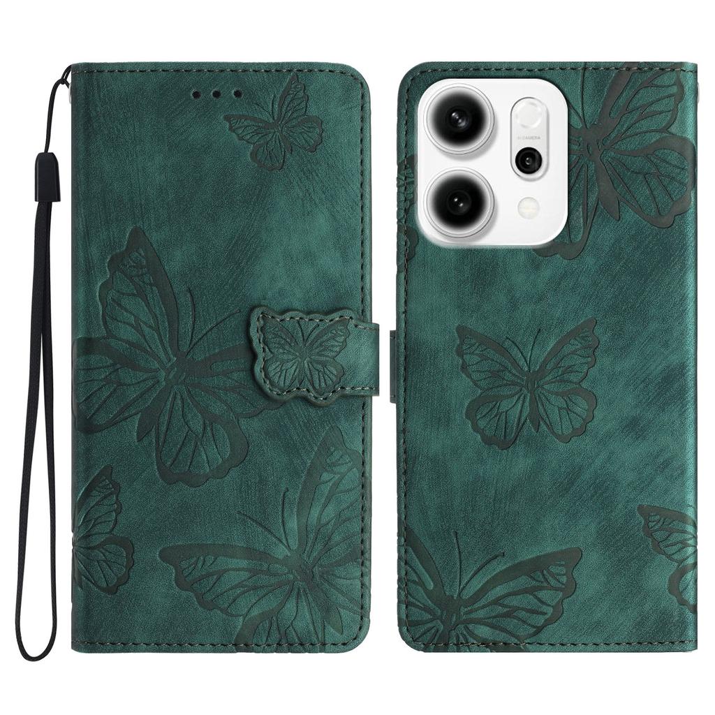 For Oppo Reno14 5G (Global) Case Butterfly Design Flip Wallet Leather Phone Cover Skin-Touch