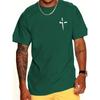 Summer Men's 100% Cotton Casual Loose Large Cross Faith Printed Sports Comfortable Round Neck Short Sleeve T-shirt Top