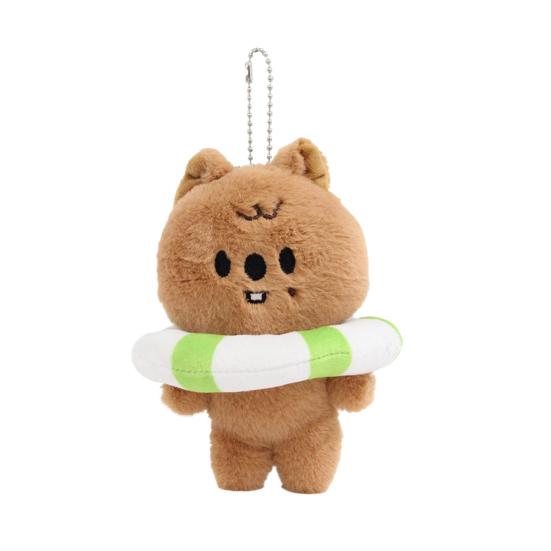 Keychain Plush Pendant Anime Stuffed Figure Wearing Swim Ring Throw Pillows Keychain Pendant Room