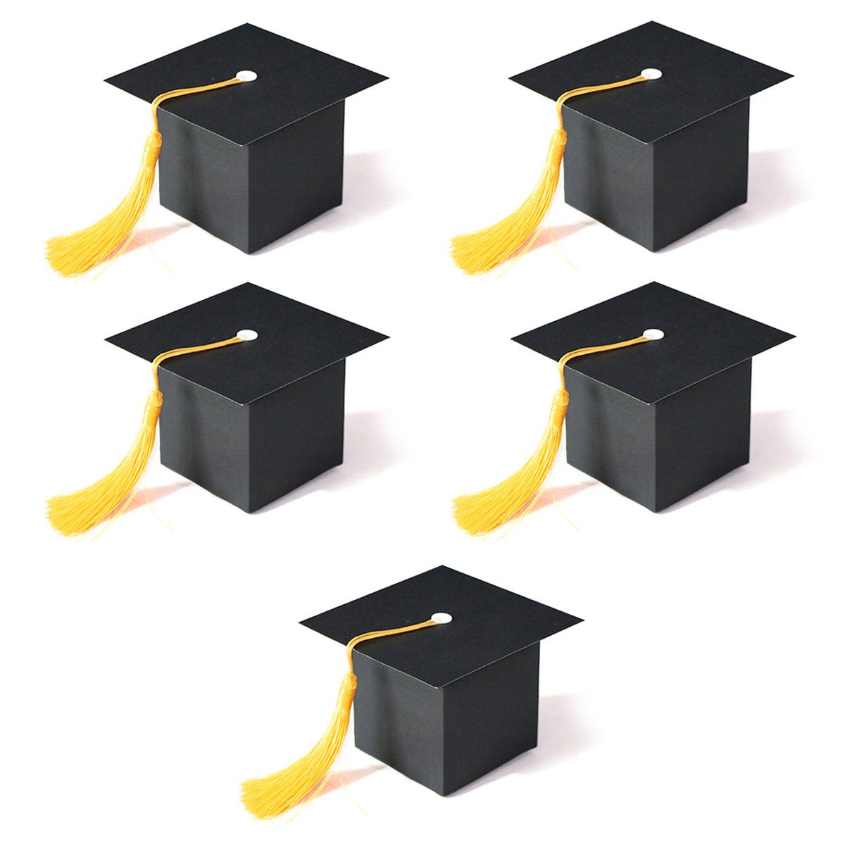 

Graduation Decorative Candy Box, Scholar Hat Gift Box, Doctor Hat Gift Box With Tassel Diy Customization Pack of 5