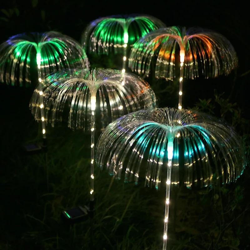 7 Color RGB Solar Lights Outdoor Garden Gradient Jellyfish Solar Lights Waterproof Single Layer for Landscape Pathway