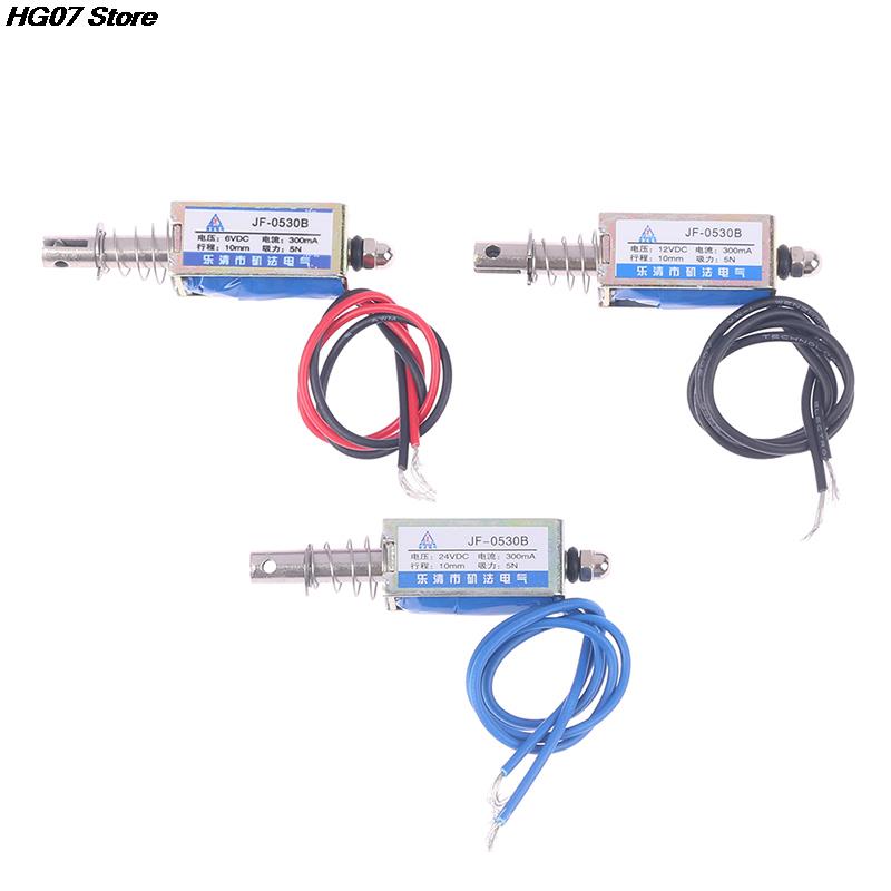 1 szt. JF-0530B DC 6V 12V 24V Typ Pchnij i Ciągnij JF-0530 Elektromagnes z Otwartą Ramą Siła Trzymania 5N Skok 10mm Solenoid Liniowy