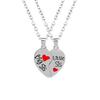 2 Stück/Set Lustiges Design für große und kleine Schwester Zerbrochenes Herz Puzzle Anhänger Halskette Familienliebe Schmuck