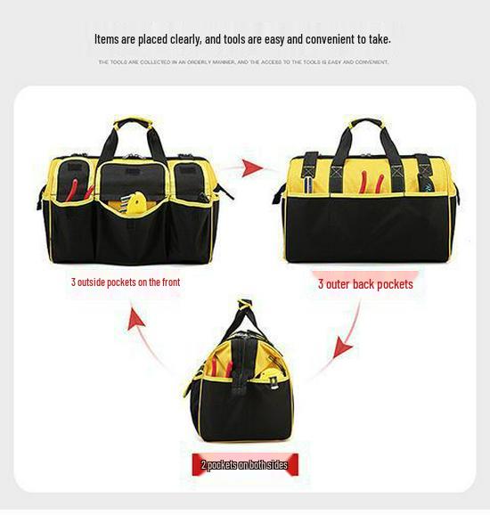 Large Canvas Electrician Tool Bag – Multifunctional Handheld for Repair, Installation, Woodworking, and Construction